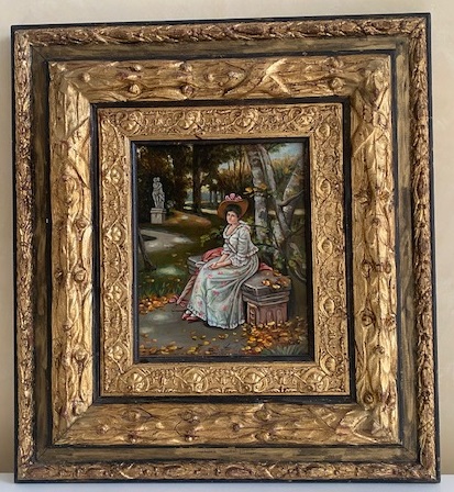 картина Дама на скамейке