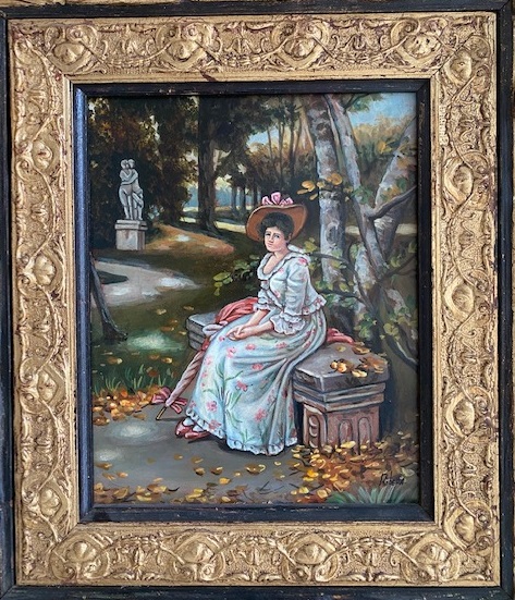 картина Дама на скамейке