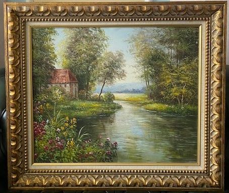картина Домик у реки